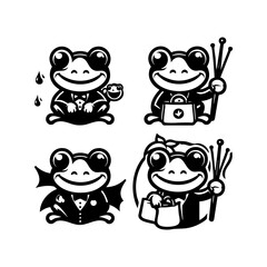 Charming Frog Character  Cute Vector Logo Illustration  Playful Amphibian Mascot Design