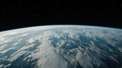 Fototapeta premium Earth from space, sunrise, clouds, atmosphere, planet view, for travel brochures