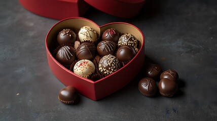 Obraz premium chocolate in the heart box