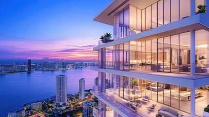 Luxury Miami Condo with Breathtaking Bay Views at Dusk