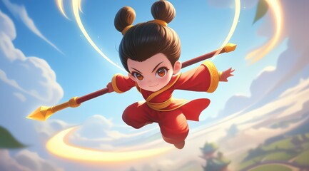 Dynamic depiction of Nezha