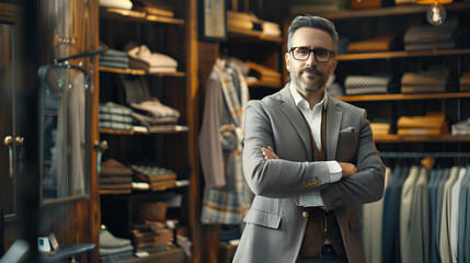 Small business owner in a stylish boutique store