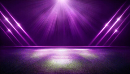 A glittering purple stage. A glittering purple stage.
