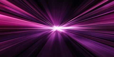 Vibrant purple light rays spreading outwards in an abstract cosmic background at night