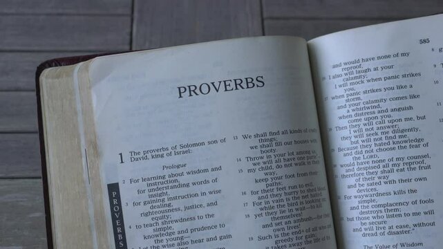 Turning to the book of Proverbs of the Holy Bible.
