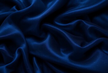 Obraz premium Deep Blue Silk Fabric with Soft Folds and Subtle Light Reflections