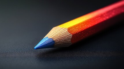 Colorful and creative pencil icon isolated on a transparent background for design creativity and educational apps