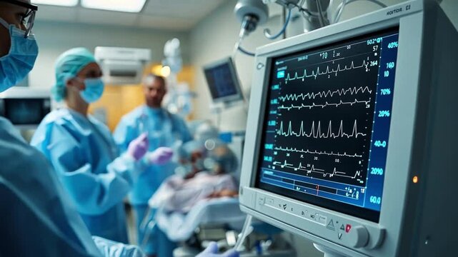 Intensive Care Unit: Monitoring Vital Signs During a Medical Procedure