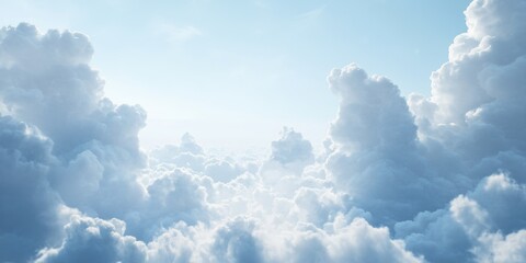 Clouds fill the sky on a bright day with soft sunlight illuminating the atmosphere above