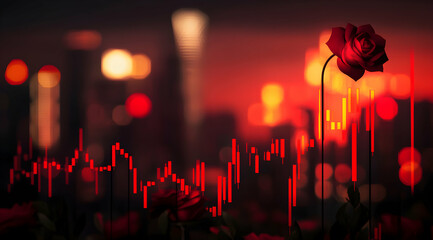 A Symbolic Intersection, Rose, Cityscape, and the Fluctuating Landscape of Financial Investment Dynamics in a Digital Age