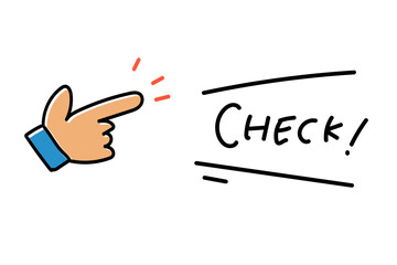 hand-drawn graffiti style check icon and balloon set vector illustration