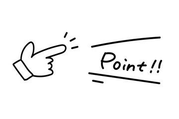 Hand-drawn style Doodle style Point confirmation Icon and balloon set Vector illustration