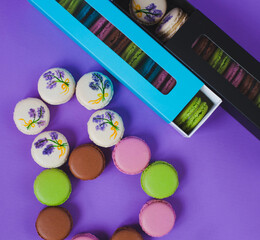 Sweet macarons as a gift on March 8