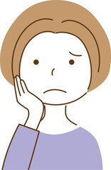 困った表情の女性のベクターイラスト
