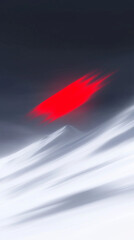 Abstract Motion of a Red Streak in a Monochrome Storm