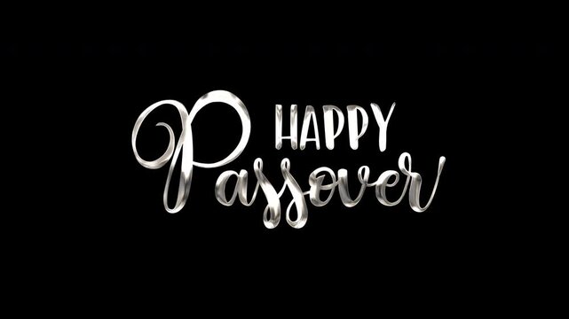 Animated  happy passover in gold lettering, ideal for festive greetings, social media posts, invitations, religious celebrations, and printed materials.