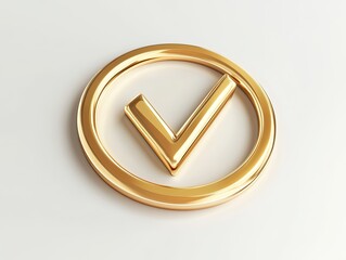 Gold check mark icon on white background