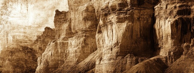 Canyon Walls, Sunlight on Ancient Rock Formations