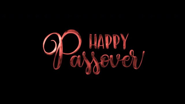 Animated  happy passover in gold lettering, ideal for festive greetings, social media posts, invitations, religious celebrations, and printed materials.