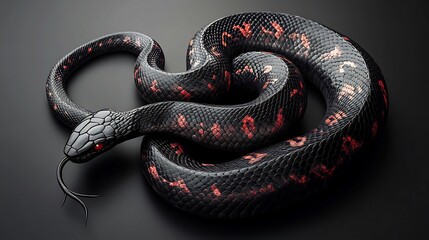 Obraz premium Elegant coiled snake forming a ring like shape