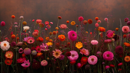 Spring field of flowers