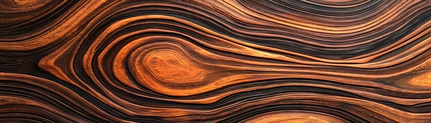 Abstract Textured Wood Background with Smooth Waves and Curves