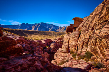 Red Rock Canyon Nevada Majestic Desert Landscape Eye-Level View