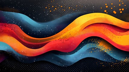 Creative business card template with vibrant colors and an abstract pattern isolated on a transparent background perfect for artists or designers