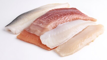 Freshly filleted fish assortment showcasing various types and colors ready for culinary preparation