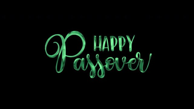 Animated  happy passover in gold lettering, ideal for festive greetings, social media posts, invitations, religious celebrations, and printed materials.