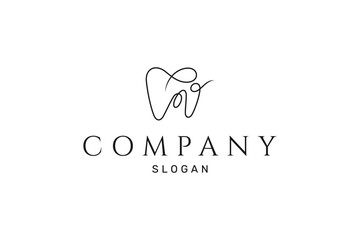 abstract dental logo in linear design style