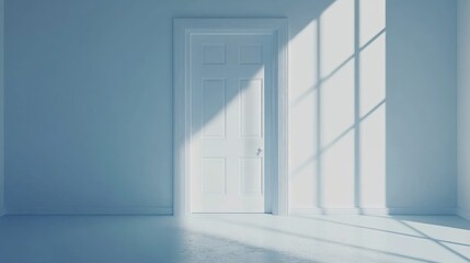 Obraz premium Sunlit Room Interior: A Serene White Doorway