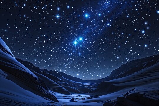 Brilliant Night Sky Filled with Shimmering Stars on Black Obsidian Background