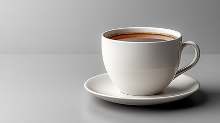 Creative mockup of a customizable coffee mug with a logo placed on a saucer isolated on a transparent background