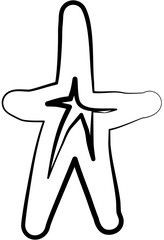 Star doodle line. Element for design