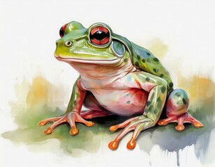 Naklejka premium Frosch, weißer Hintergrund