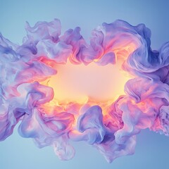 Fototapeta premium A vibrant swirl of colorful smoke forms a dynamic heart shape, radiating warmth and creativity against a soft background.