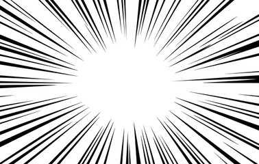Fototapeta premium Abstract radial lines burst design, black and white speed lines background.
