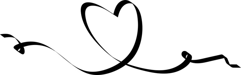 Set of heart ribbons. Element for design