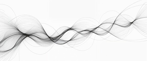 Fototapeta premium Abstract Art Design: Wavy Lines and Dots Composition