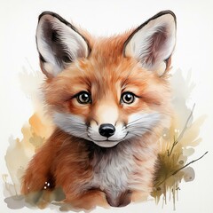 Obraz premium Fuchs, weißer Hintergrund