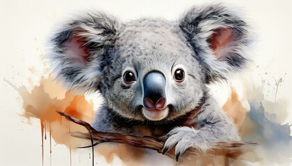 Fototapeta premium Koalabär, weißer Hintergrund
