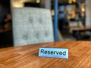 Reserved sign on table