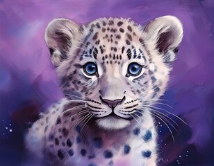 Leopard, lila Hintergrund
