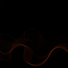 Orange wave on a black background. Abstract vector pattern. Eps 10