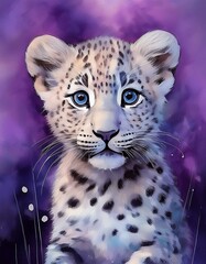 Leopard, lila Hintergrund