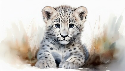 Leopard, wei&szlig;er Hintergrund