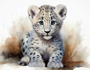 Leopard, wei&szlig;er Hintergrund