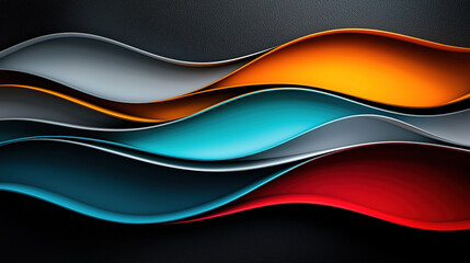 Horizontal colorful abstract wave background with peru, firebrick and light sea green colors, perfect for a vibrant, modern wallpaper or design.
