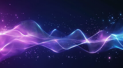 An abstract digital background with glowing blue and purple lines